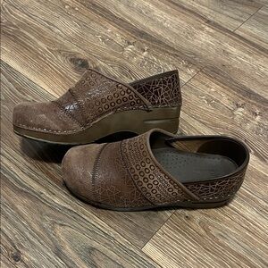 Sanita Brown Patterned Women's Mules